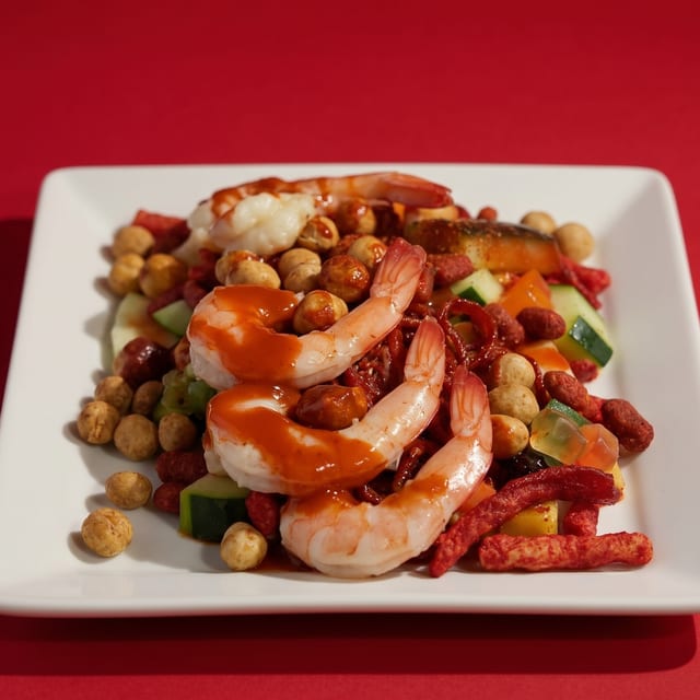 Pepinos Preparados with Shrimp.