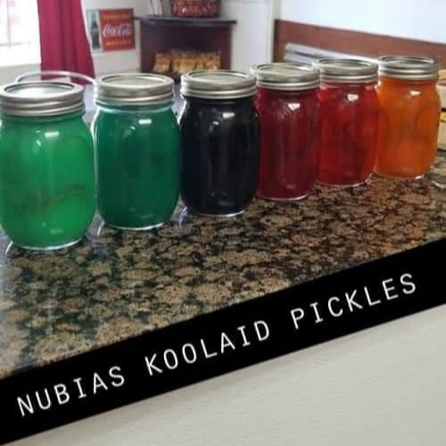 Kool-Aid Pickle Jars.